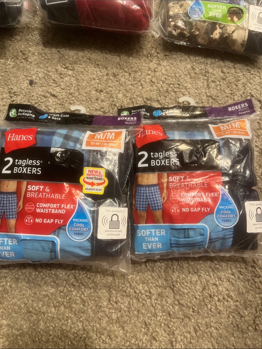 Hanes Men’s 2-Pack Tagless Boxers - Blue Plaid